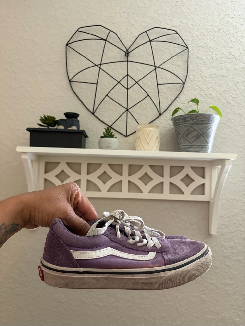 Vans Kids Lavender Suede Low-Top Skate Sneakers